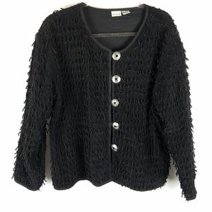 Courtwell coat vintage black shaggy size Lrg dark academia‎